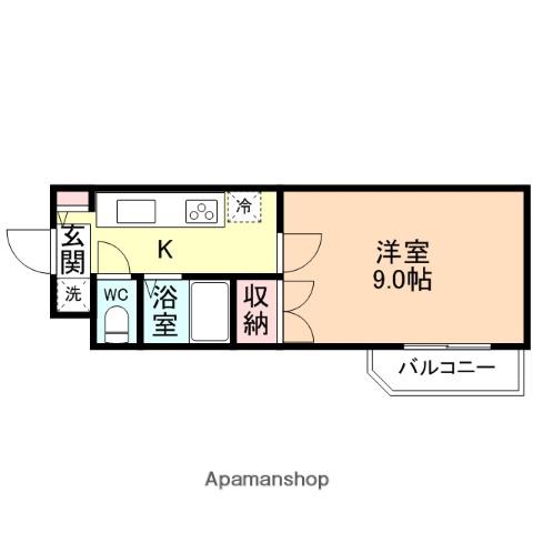 イナリハイツ(1K/4階)の間取り写真