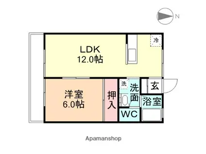 パレーシャル弥生(1LDK/2階)の間取り写真