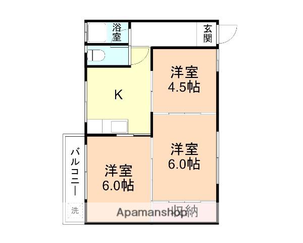 コーポ三和(3K/2階)の間取り写真