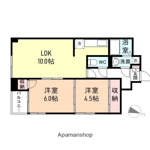 ベルトピア富山1(2LDK/5階)の間取り写真