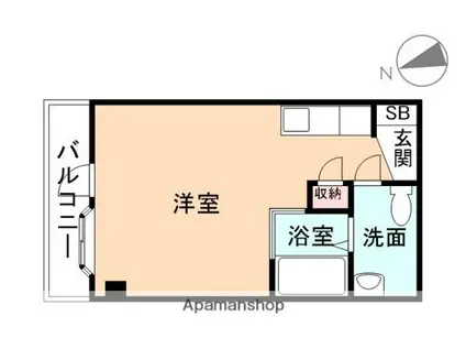 コーポシーバ(ワンルーム/3階)の間取り写真