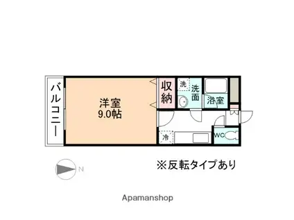 MAX布瀬(1K/3階)の間取り写真