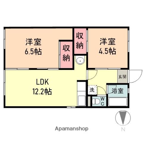 シティハイムミウラ(2LDK/2階)の間取り写真