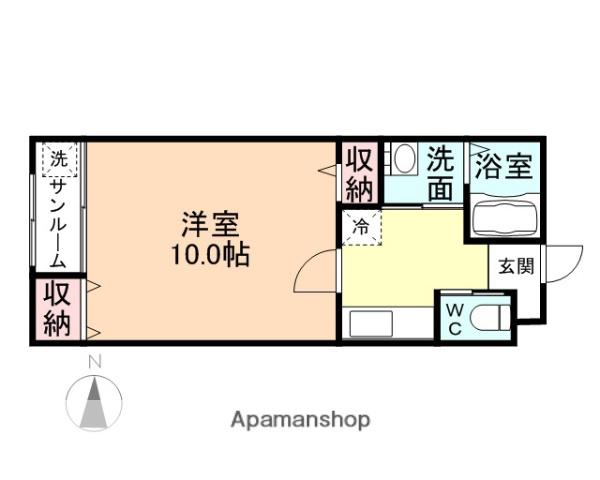 EARLS COURT A棟(1K/1階)の間取り写真