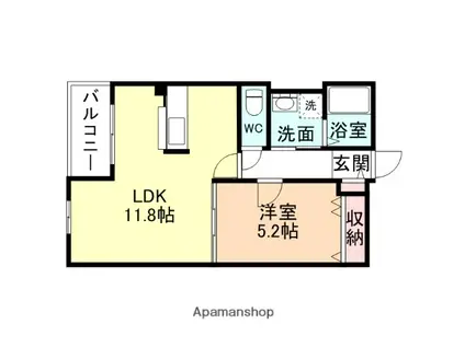 ハートフルマンション弐番館(1LDK/3階)の間取り写真