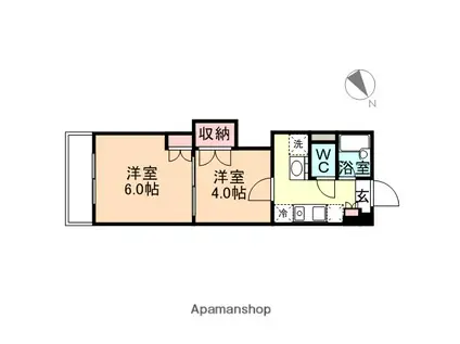 レジデンスカープ富山(2K/2階)の間取り写真