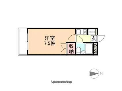 五葉マンション(1K/1階)の間取り写真