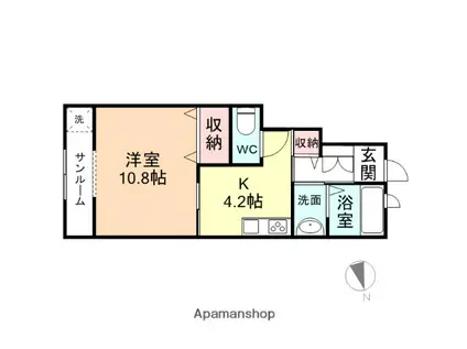 LE LIEN NAGAE(1K/1階)の間取り写真