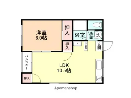 ヴィラ・シャローム5(1LDK/1階)の間取り写真
