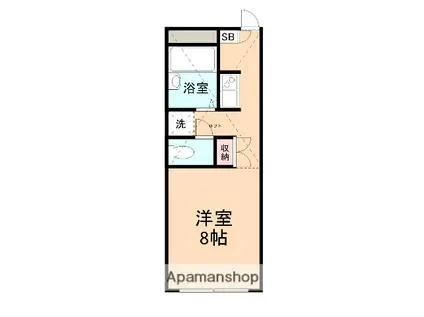 富山地鉄富山港線 奥田中学校前駅 徒歩11分 2階建 築28年(ワンルーム/1階)の間取り写真