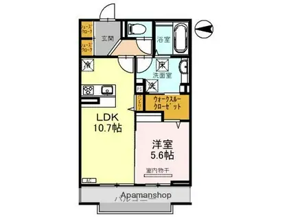 ルミナス古鍛冶町(1LDK/1階)の間取り写真