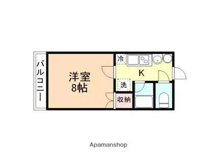 ラピスラズリ(1K/1階)の間取り写真