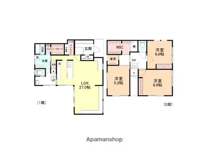 あいの風とやま鉄道 東富山駅 徒歩14分 2階建 築5年(3LDK)の間取り写真
