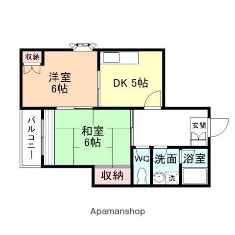 ラヴィ秋吉(2DK/2階)の間取り写真