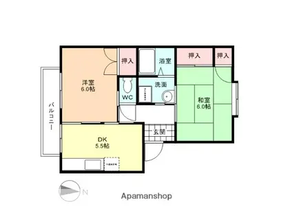 セレナ婦中(2DK/2階)の間取り写真