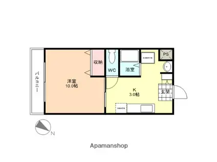 スマイル N30(1K/2階)の間取り写真