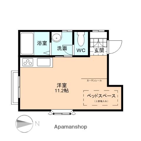21世紀(ワンルーム/1階)の間取り写真