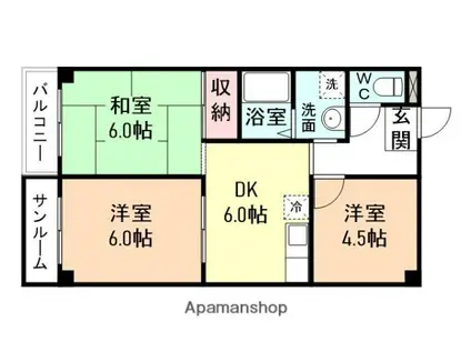 グリーンハイツ(3DK/2階)の間取り写真