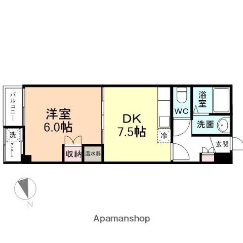 AGROST TOWER富山駅前(1DK/6階)の間取り写真