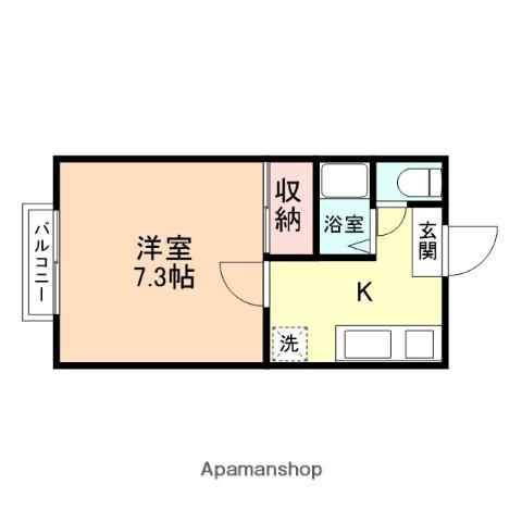 レピュート寺町(1K/2階)の間取り写真