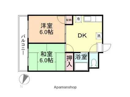 M・Oハイツ(2DK/2階)の間取り写真
