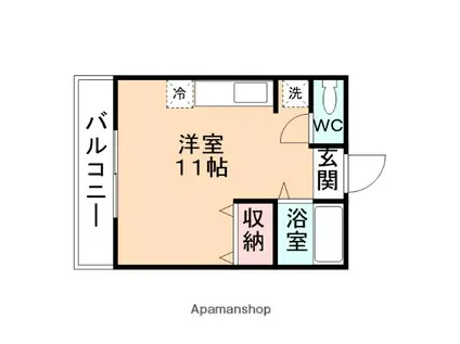 ホープフルハイツ(ワンルーム/2階)の間取り写真