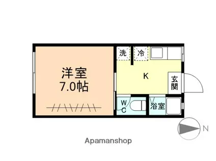 コーポ与志乃(1K/2階)の間取り写真