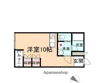 清里マンション五福A棟(ワンルーム/1階)の間取り写真