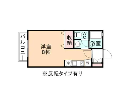 メゾンかがやきⅠ(ワンルーム/2階)の間取り写真