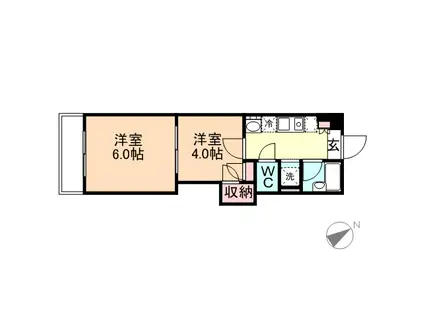 レジデンスカープ富山(2K/2階)の間取り写真