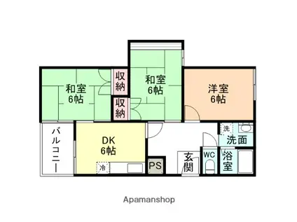 ハイツ41(3DK/2階)の間取り写真