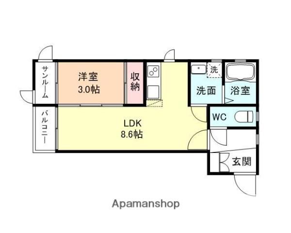 COZY(1LDK/1階)の間取り写真