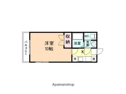 ラピスラズリⅤ(1K/3階)の間取り写真