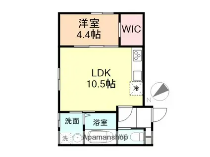 CRANBERRYⅡ(1LDK/2階)の間取り写真