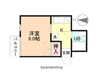 コーポ館出(1K/1階)の間取り写真