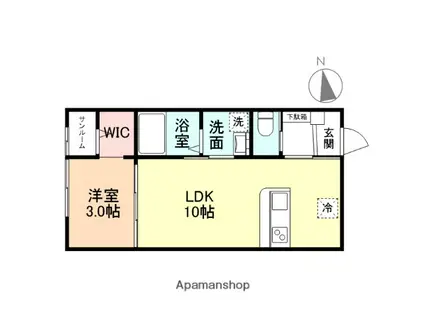 EL VITA鵯島Ⅳ(1LDK/2階)の間取り写真