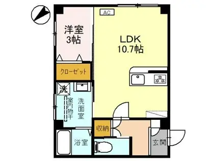 ANFANG本郷 Ⅱ(1LDK/1階)の間取り写真