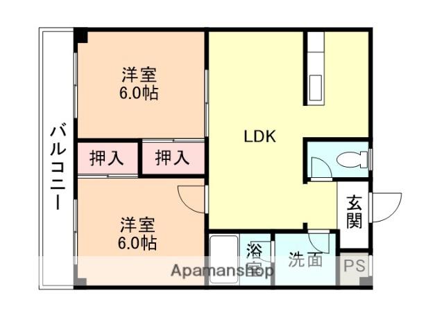 NOOK ITO(2LDK/3階)の間取り写真