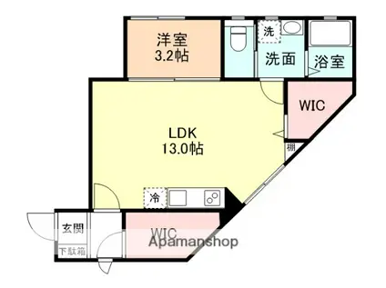 FEEL WELL(1LDK/2階)の間取り写真