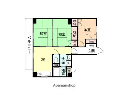 飯山ビル(3DK/4階)の間取り写真