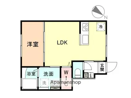 EDGEMOMENT下堀 A棟(1LDK/1階)の間取り写真