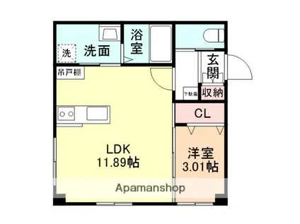 LULU KOSUGI(1LDK/1階)の間取り写真