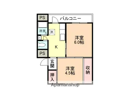 サクラハウス桜谷2号棟(2K/3階)の間取り写真