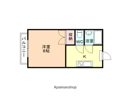 ハイツてらまち(1K/2階)の間取り写真