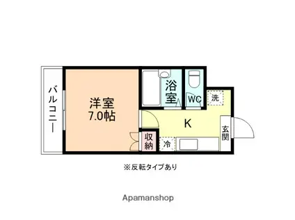 PLAZA寺町Ⅰ番館(1K/3階)の間取り写真