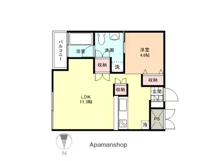 茶屋町アパートメント(1LDK/3階)の間取り写真