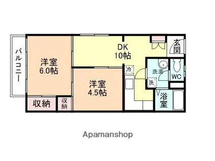 マルゼン栄(2DK/2階)の間取り写真