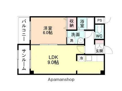 コンフォール魚津(1LDK/1階)の間取り写真