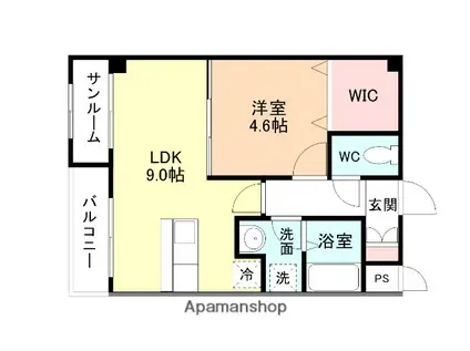 コンフォール魚津(1LDK/1階)の間取り写真