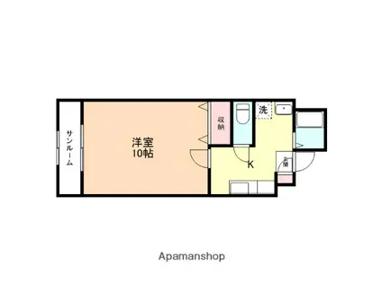 ネオサイトタカムラD棟(1K/1階)の間取り写真